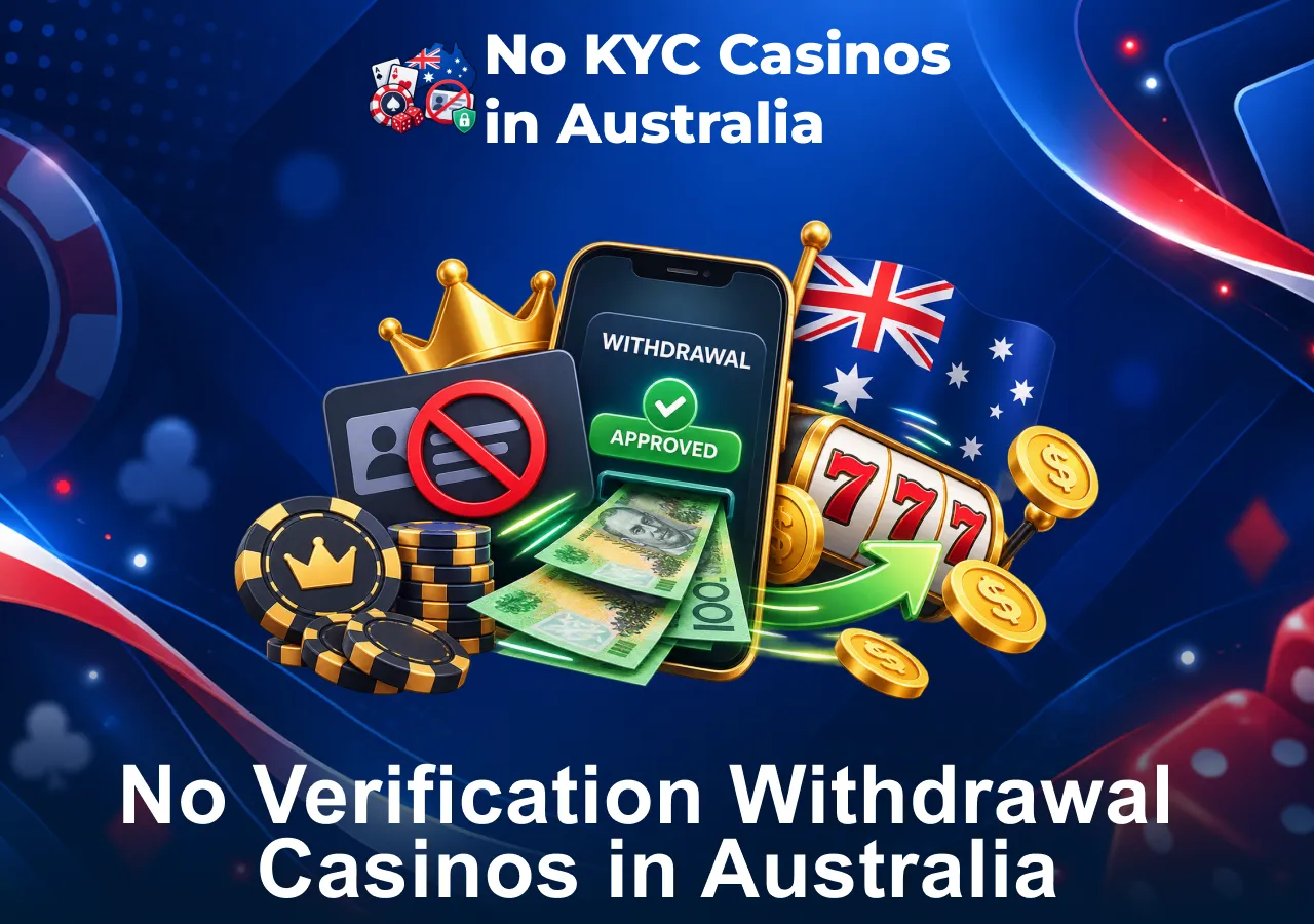 No verification withdrawal casinos in Australia with fast access to casino winnings.